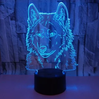 Buy 3d Wolf LED Lamp For Home, Office [HexagonMart] acrylic vampire head mask and lamp nght lamps for home cool lamps for home Enlighten Your Home With 3d Rgb Lamps