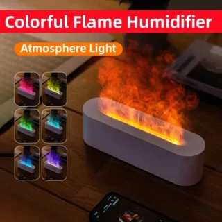 The Classic Flame Aroma Diffuser Air Humidifier with 4 Essential oils for Home,Office ,yoga cool humidifier Flame Aroma Diffuser Air Humidifier Ultrasonic Cool Mist Maker Fogger Led Essential Oil Lamp Realistic Fire Difuser